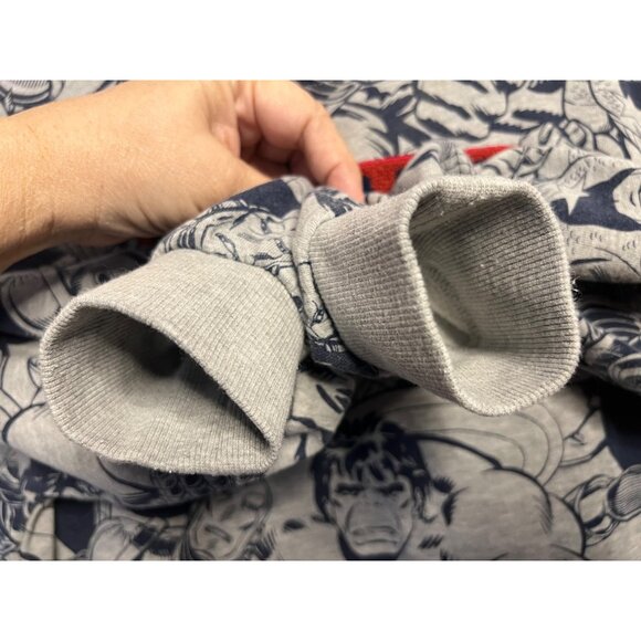 Marvel Comics Themed  Sweatshirt Hoodie Youth Large Gray & Navy TV Super Hero - Picture 16 of 16